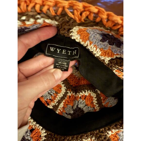 Wyeth Agnes Orange Brown Crochet Bucket Hat - Picture 6 of 6